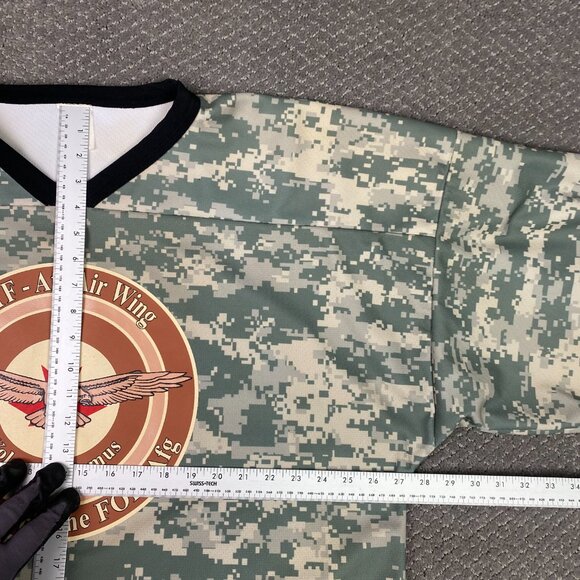 Vintage Joint Task Air Force Afghanistan Air Wing Hockey Jersey Men's XXL Camo - Picture 8 of 10